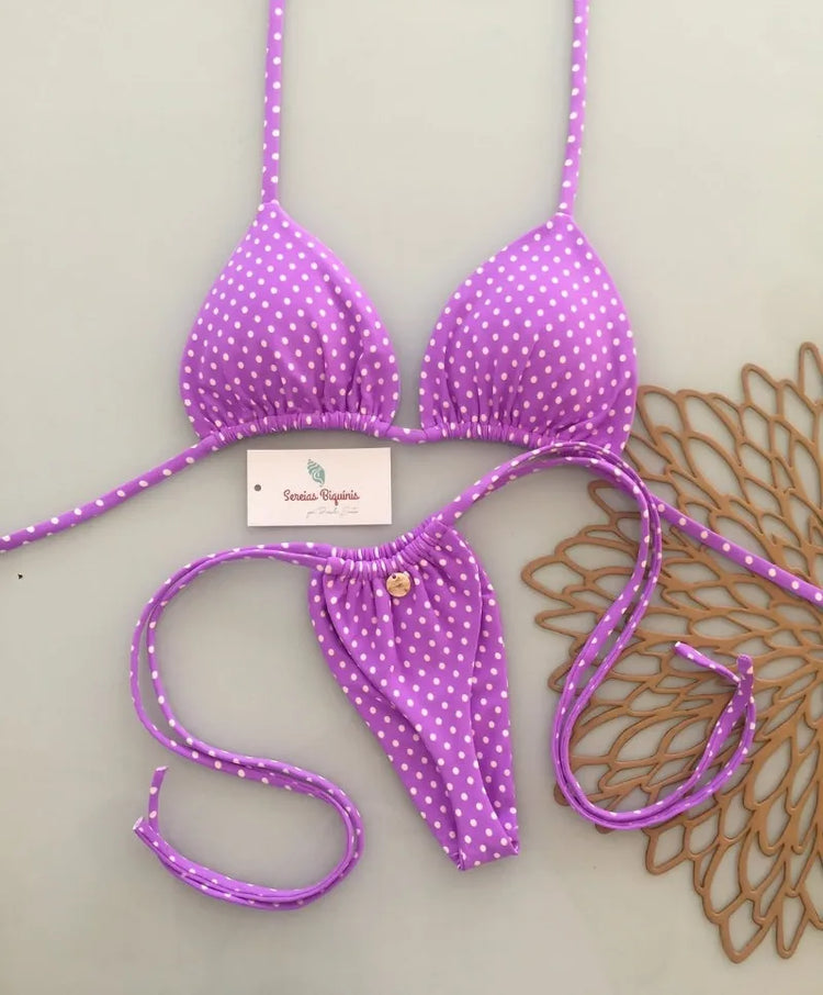Micro Bikini Push-Up Donna 2026 - Set Bikini Brasiliano Halter con Stampa Floreale e Tinta Unita - Costumi da Bagno da Spiaggia