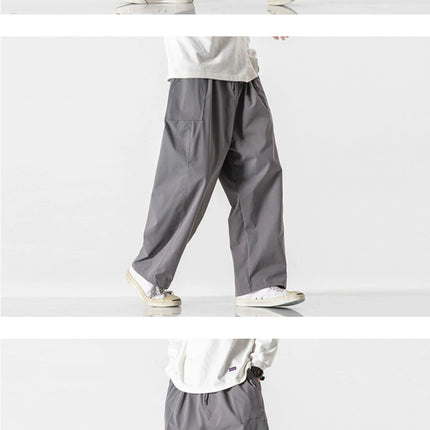 Pantaloni estivi da uomo a gamba larga Pantaloni moda casual solidi leggeri e sottili Harun Pantaloni da jogging larghi da uomo Pantaloni cargo Streetwear Taglie forti 5XL