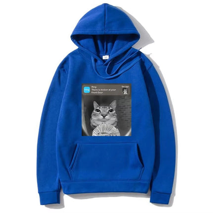 There Is Motion At Your Front Door Funny Silly Cat Meme Hot 2D Hoodie Men Women's Fleece vintage Sweatshirt Autumn Casual pullov