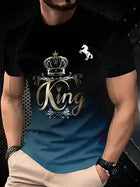 Men's Fashion 3D Print T-Shirt, Short Sleeve Crew Neck, Casual Summer T-Shirt, Polyester Fiber, Regular Fit
