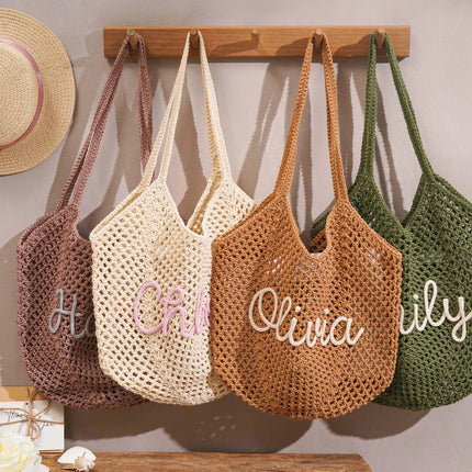 Personalized Beach Bags, Bridesmaid Gift Bags, Straw Beach Bags, Wedding Favors Gifts, Beach Travel Bag, Bachelorette Party Favors