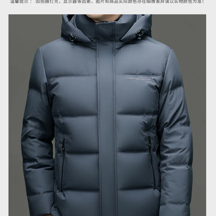 Real 85% Goose Down Jacket Men 2025 Winter Warm Puffer Coat Luxury Hood Thermal Outdoor Jacket Goose Down Parkas Zipper Clothes