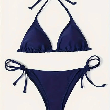 Costumi da bagno Perizoma Bikini Set Sexy Nuovi costumi da bagno blu navy Donna Costumi da bagno sexy Bikini Triangolo Fasciatura Costumi da bagno femminili platinumshop