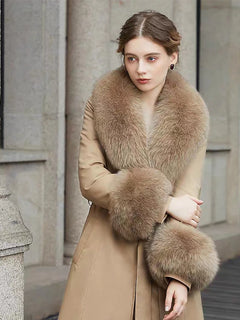 Luxury 2025 Real Fox Fur Collar And Cuffs Set for Women Winter Neck Warmer Fashion Scarf ShawlS Wrap Combo Large Size Furry Fur