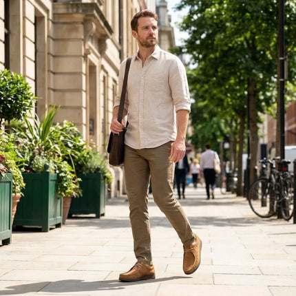 Scarpe Casual da Uomo in Vera Pelle, Mocassini Eleganti Cuciti a Mano, Sneakers Casual con Lacci