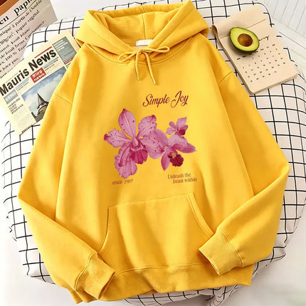 Harajuku Graphic Pullover Flower Design Hooded Sweatshirt Cute Hoody Spring Casual Hoodies Pullover Hooded Daily