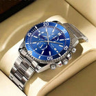 Orologi da lavoro da uomo di lusso Orologio da uomo al quarzo argento Orologio luminoso maschile platinumshop