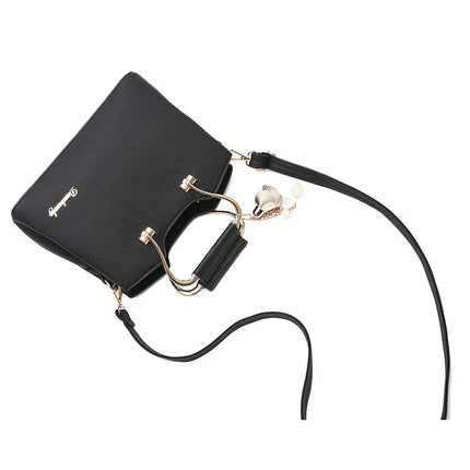 Yogodlns Luxury Pendant Handbag For Women PU Leather Tassel Shuolder Bag Designer Handle Bag Brand Shopping Mommy Shoudler Bag PlatiNum