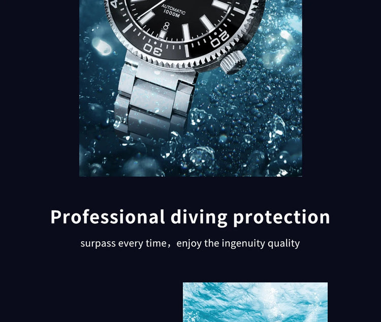 ADDIESDIVE Men's Automatic Mechanical Watch Sapphire Glass Super Luminous Watches Stainless Steel Hombre 100Bar Waterproof