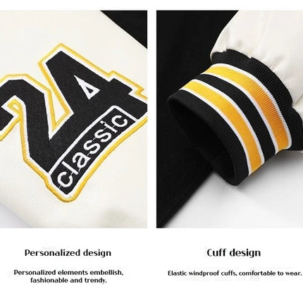 Men's Embroidered Jacket Baseball Jacket American Retro Couple Jacket Brown School Uniform Jacket Autumn Jacket Fashionable