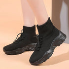 Women Casual Mesh Shoes Fashion Knitted Socks Shoes Chunky Shoes Slip-on Casual Sneakers Men Light Breathable Walking Footwear PlatiNum