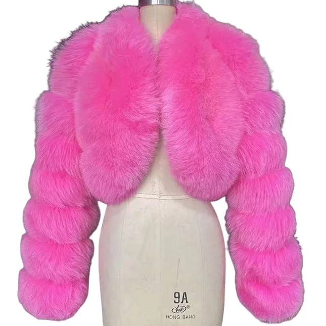 ZADORIN 2026 Chic Cropped Faux Fur Coat Woman Luxury Designer Warm Faux Fur Jackets for Woman Tops Winter Y2K Clothes Fur Coats