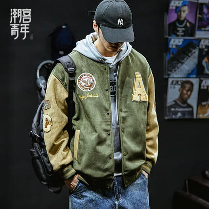 New Baseball Jacket Men Fashion Embroidered Jackets Coats High Street Outwear Man Bomber Jacket Hip Hop Clothing Top