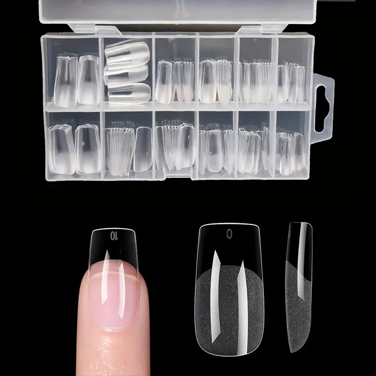 120Pcs Full Cover Press On Nail Tips Stiletto Almond Square Coffin French False Fake Soak Off Gel Nail Extension Tips Capsule Nail Tips