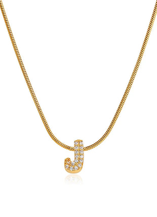 Fashion Tiny CZ Zircon Initial Alphabet Pendant Neckalce Gold Plated Stainless Steel A-Z Letter Necklaces Birthday Gifts Jewelry PlatiNum