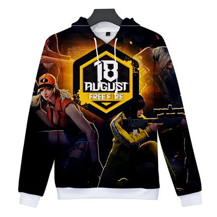 Cartoon Novelty Cute New Game FREE FIRE 3D print Hoodies Sweatshirts Men/Women Sweatshirt Fashion Casual Long Sleeve Pullovers