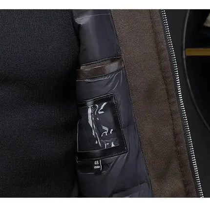 Winter Jackets Mens Duck Down Jacket Men 2025 Autumn Men's Knitted Spliced Leather Jacket Hooded Down Jacket Coat Kurtka Zimowa
