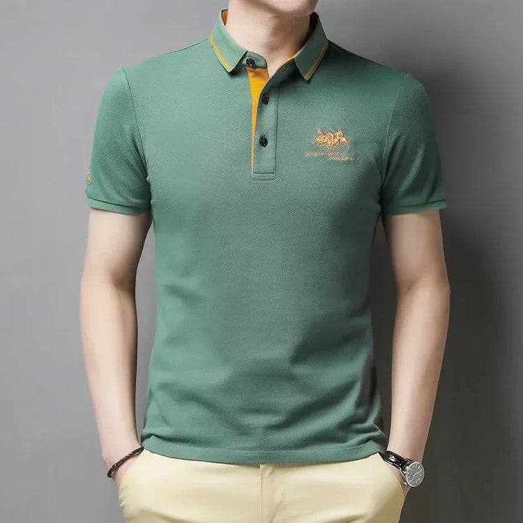 Camicia POLO a maniche corte moda casual ricamata da uomo Top comodo estivo