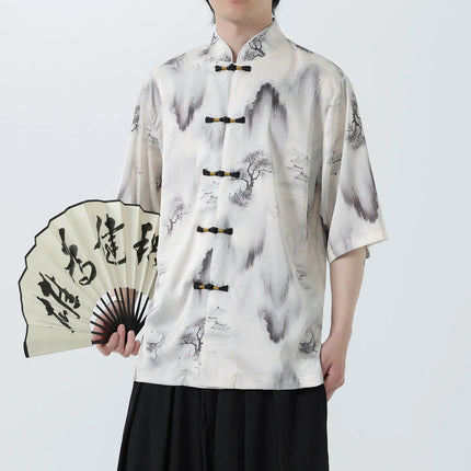 Camicie Stampate da Uomo, Stile Retrò Hawaiano, Traspiranti, Comode e Oversize con Maniche Corte