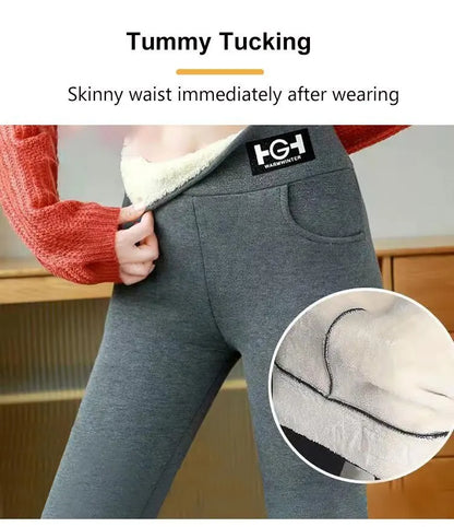 Women's Slim Fit Fleece Leggings,Winter Thick Warm Outer Wear Tight Ankle Pants,Soft Stretchy Cozy,Fashionable Bottoms,for Daily