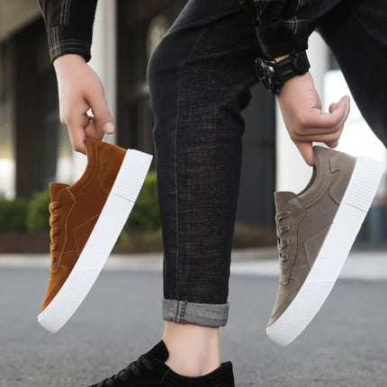 Men's Vulcanized Shoes Fashion Casual Sneakers Lace Up Platform Shoe High Quality Suede Casual Shoes for Men Sneakers Man Shoes