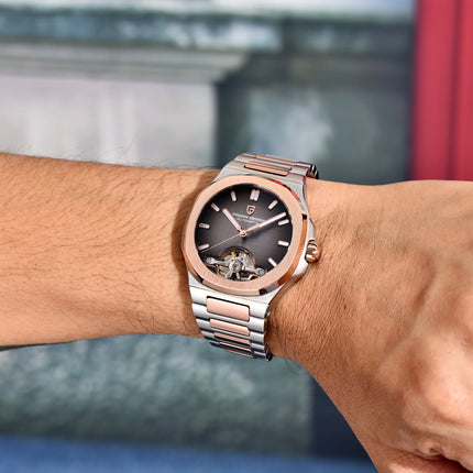 PAGANI DESIGN Nuovo Orologio Meccanico Automatico da Uomo con Tourbillon, Movimento Giapponese, Doppia Texture, Orologio di Lusso in Acciaio 316L con Vetro Zaffiro