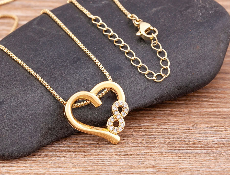 Nidin Collana con ciondolo a forma di cuore romantico per donna Girocollo con catene lunghe Collo placcato oro Collare per amanti Regalo Gioielli per feste Boho