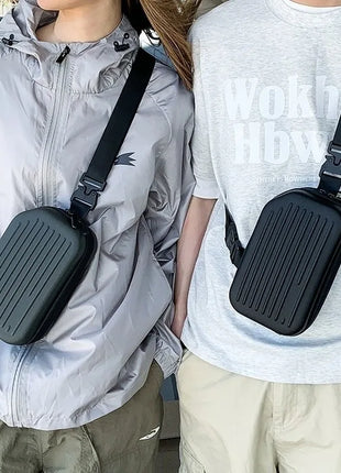 Borsa a tracolla rigida nera, leggera e portatile, per adulti, ideale per il trasporto quotidiano, lo shopping, le brevi camminate all'aperto e l'uso quotidiano.