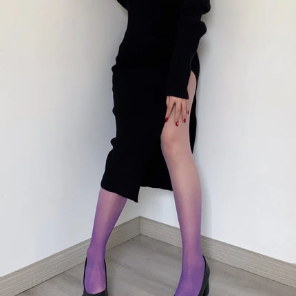Calze viola 15D calzamaglia da donna colore caramella sfumato calze opache senza soluzione di continuità collant stretti pantaloni femminili Medias estate