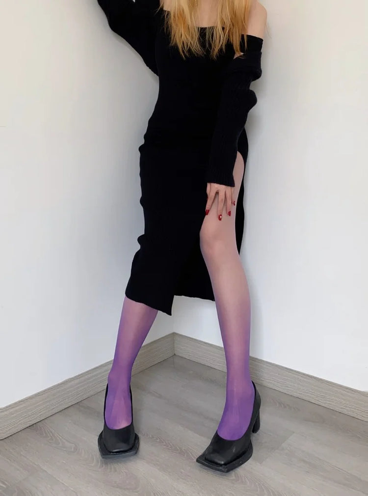 Calze viola 15D calzamaglia da donna colore caramella sfumato calze opache senza soluzione di continuità collant stretti pantaloni femminili Medias estate