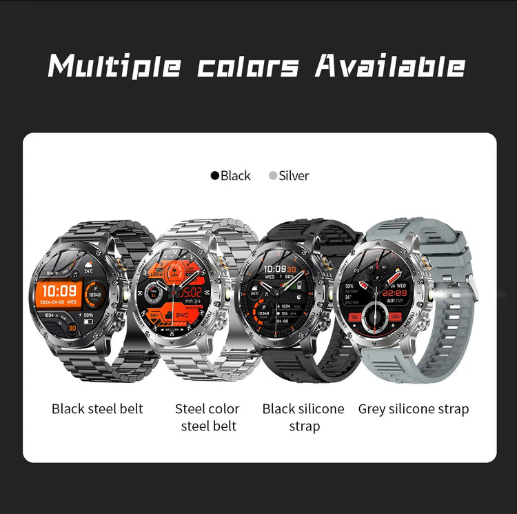 2025 Uomini Schermo AMOLED da 1,7 pollici Astuto Della Vigilanza 1000mAh Batteria Frequenza Cardiaca Chiamata Bluetooth NFC GPS Tracker Sport Fitness Orologi Nuovo platinumshop