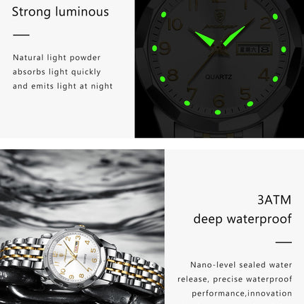 POEDAGAR elegante orologio da polso da donna al quarzo impermeabile luminoso data settimana orologio da donna orologi da donna casual in acciaio inossidabile reloj platinumshop