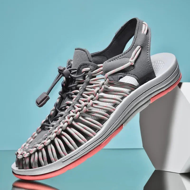 Fashion Men Sandals for Women Slippers Weaving Design Beach Breathable Casual Flat Sandals Outdoor Couples Sandals Size 48