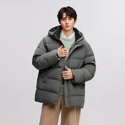 Semir Down Jacket Men 2026 Winter New Hooded Mid-Length Thick Versatile Coat