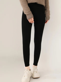 Women's Wool Leggings Slim Warm Autumn Winter High Waisted Elastic Tight Pants 100% Merino Wool Knitted Skin-friendly Leggings