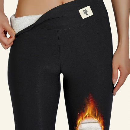 Winter Thicken Warm Leggings Women Lamb Cashmere Joggers High Waist Fleece Elastic Tights Warm Tights Pants Slim Velvet Legging PlatiNum