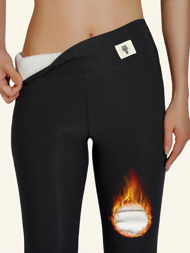 Winter Thicken Warm Leggings Women Lamb Cashmere Joggers High Waist Fleece Elastic Tights Warm Tights Pants Slim Velvet Legging PlatiNum