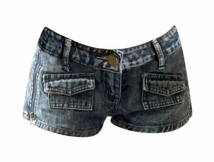 2026 Summer Women Cargo Jeans Shorts Kpop Abi Japanese Y2K 2000s Gyaru Denim Hot Pants Grunge Tide High Street Coquette Sexy PlatiNum