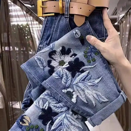 Elastico in vita Primavera e autunno Nuovi jeans a vita alta Pantaloni Harlan larghi e sottili da donna Pantaloni versatili da donna Jeans blu