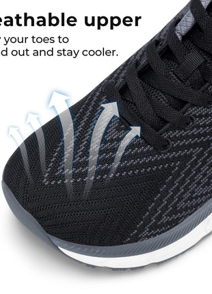 FitVille Scarpe da uomo con punta larga, ammortizzate, larghezza extra larga, scarpe da corsa antiscivolo, comode sneakers leggere per piedi grassi