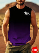 Men's Sleeveless T-Shirt with K Letter 3D Digital Print, Casual Polyester Round Neck Tank Top, Men's Sports Top.