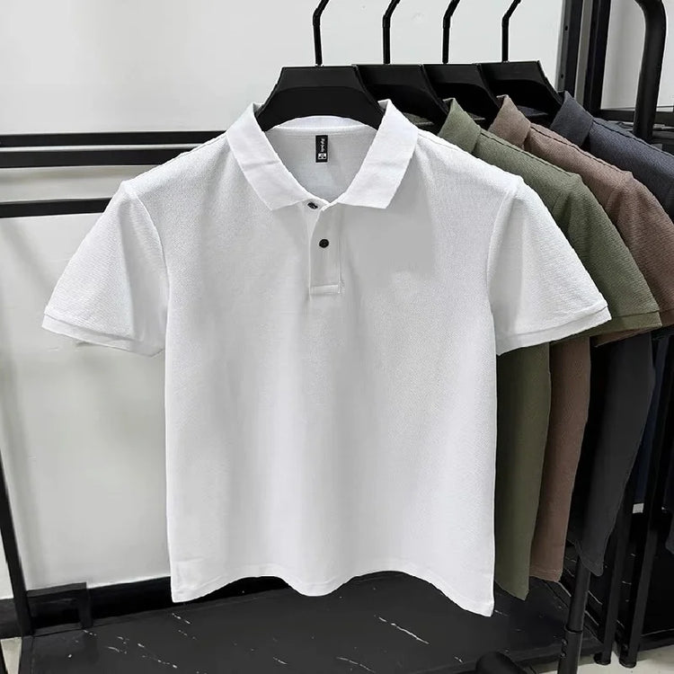 Polo da uomo di alta qualità, in cotone pesante, estivo, nuovo, classico, di marca, ricamato, comodo, traspirante, alla moda, a maniche corte