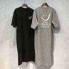 Abito t-shirt a maniche corte nuovo estivo da donna Abito ampio sopra il ginocchio di media lunghezza platinumshop