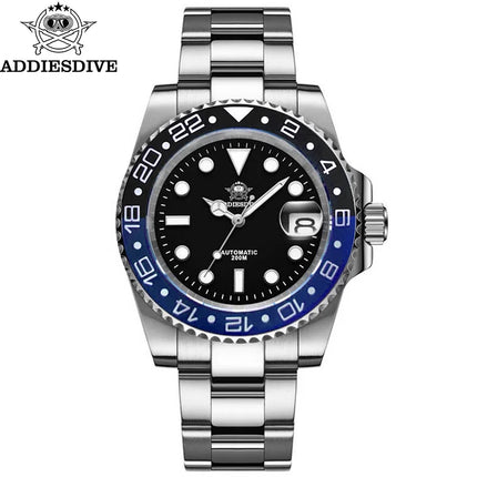 ADDIESDIVE Men's Watch NH35 Automatic Luxury Sapphire Crystal 200m Waterproof Luminous Date Stainless Watches Relogios Masculino