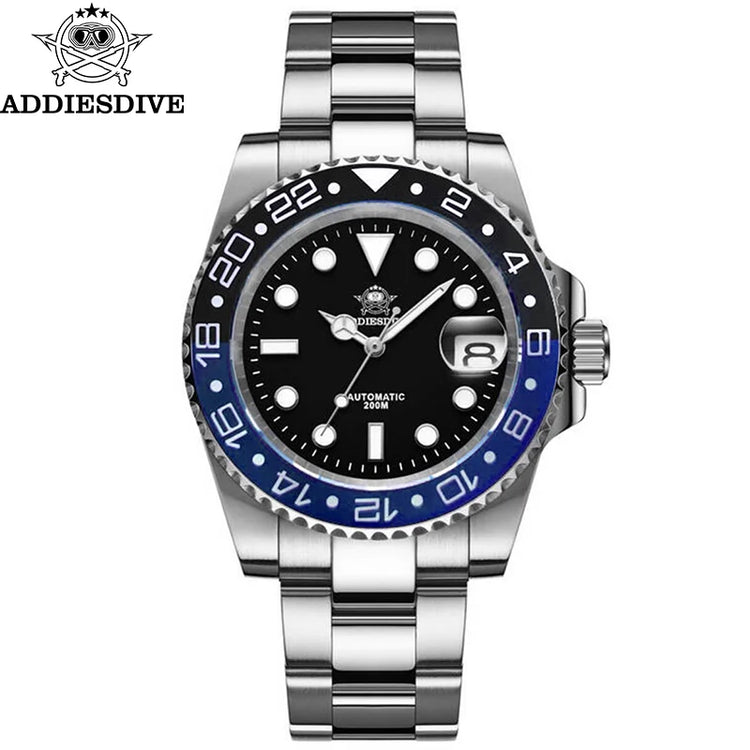 ADDIESDIVE Men's Watch NH35 Automatic Luxury Sapphire Crystal 200m Waterproof Luminous Date Stainless Watches Relogios Masculino