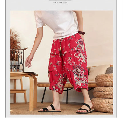 Pantaloncini da Spiaggia Estivi 2026 da Uomo, in Cotone Traspirante, Comodi, Casual, a Gamba Larga, Taglie Forti fino alla 8XL