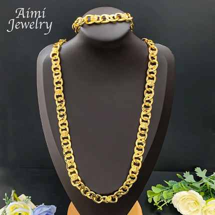 Set di Gioielli Originali per Uomo, Collana e Bracciale Hip Hop Placcati in Oro, Gioielleria alla Moda per Feste, Uso Quotidiano e Regali platinumshop