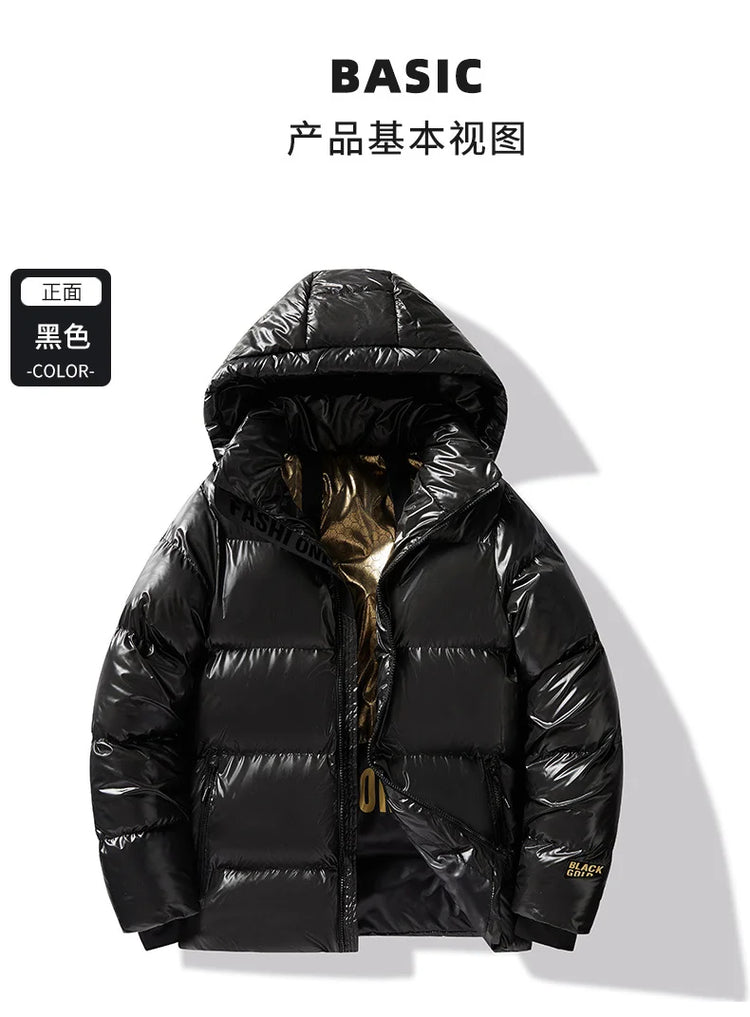 Winter Black All-match Men Parkas Coats with Hood Comfortable Warm Male Clothing Solid Color Thicken Cotton Jackets High Quality