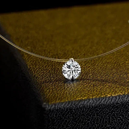 1ct Moissanite diamante S925 argento sterling invisibile trasparente lenza clavicola collana a catena gioielli da donna PlatiNum