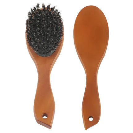 Natural Boar Bristle Brush Comb Anti-Static Oval Hairdressing Hair Styly Comb Wood Woman Hairbrush 2027